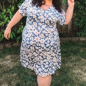 Blue floral dress